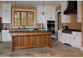 Oak Island & Painted Cabinets Oak Island & Painted Cabinets Photo